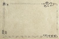 Boho ethnic doodle style border psd frame 