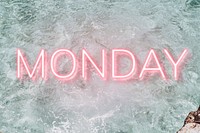 MONDAY word pink neon typography