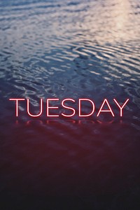  TUESDAY word pink neon typography