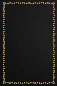 Gold starry frame element on a black background