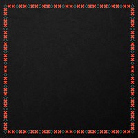 Red and blue patterned frame element on a black background