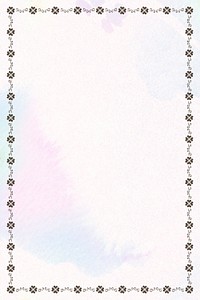 Black floral frame element on a pastel background