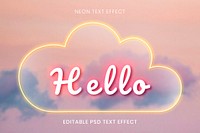 Neon editable psd text effect template