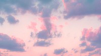 Pastel sky computer wallpaper, pink and blue tone background 