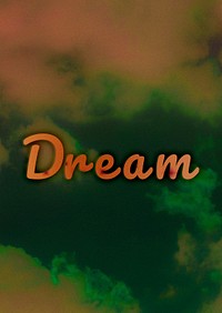 Glowing cursive dream psd typography