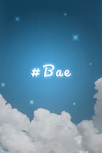 #Bae fluorescent glow typography