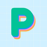 Letter p rounded font psd