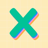 Letter x rounded font psd