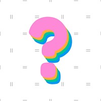 Question mark font typography psd