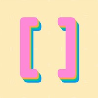 Colorful square brackets font psd