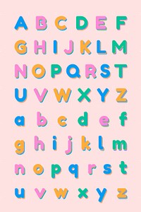 3d colorful english letter set 