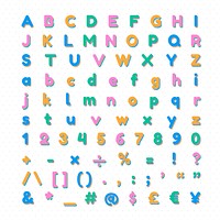 Vector alphabet and sign collection font typography