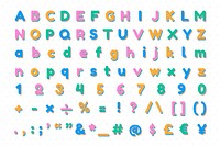 Psd alphabet and sign set font