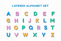 Psd layered letter set font