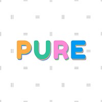 Pure word art font typography 