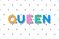 Queen bold text typography font