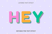 Hey greeting editable psd text effect