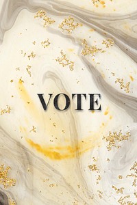 Vote word typography font gold texture