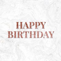Happy birthday card glittery word typography