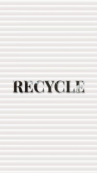 Recycle word art typography mobile wallpaper