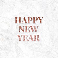 Happy new year word art typography 