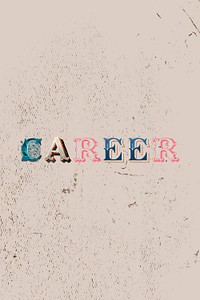 Career word antique victorian font typography 