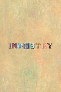Industry word antique victorian font typography 