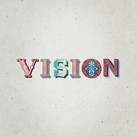 Vision word western font typography
