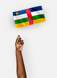 Person waving the flag of the Central African Republic
