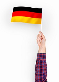 Person waving the flag of Federal Republic of Germany