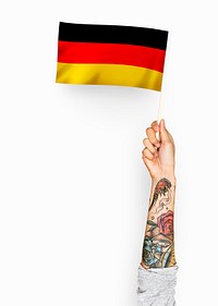 Person waving the flag of Federal Republic of Germany