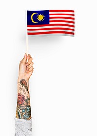 Person waving the flag of Malaysia