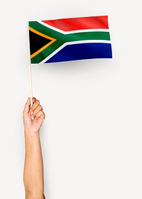 Person waving the flag of Republic of South Africa