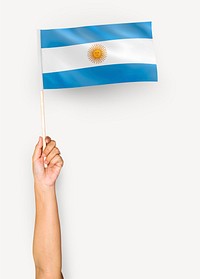 Person waving the flag of Argentine Republic