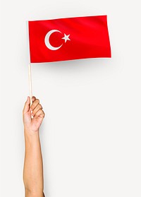Person waving the flag of Republic of Turkey