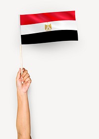 Person waving the flag of Arab Republic of Egypt