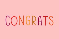 Congrats text colorful typography design