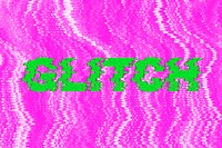 Glitch blurred effect typography on a shocking pink background