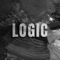 Logic uppercase letters typography on brush stroke background