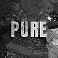 Pure uppercase letters typography on brush stroke background