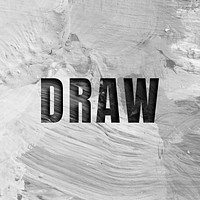 Draw uppercase letters typography on brush stroke background