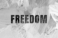 Freedom uppercase letters typography on brush stroke background