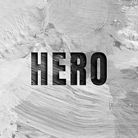 Hero uppercase letters typography on brush stroke background