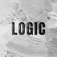 Logic uppercase letters typography on brush stroke background