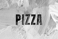Pizza uppercase letters typography on brush stroke background