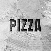 Pizza uppercase letters typography on brush stroke background