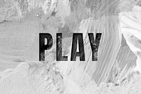 Play uppercase letters typography on brush stroke background