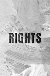 Rights uppercase letters typography on brush stroke background