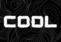 White neon cool word topographic typography on a black background