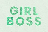 Girl Boss aqua green shiny trendy text wallpaper